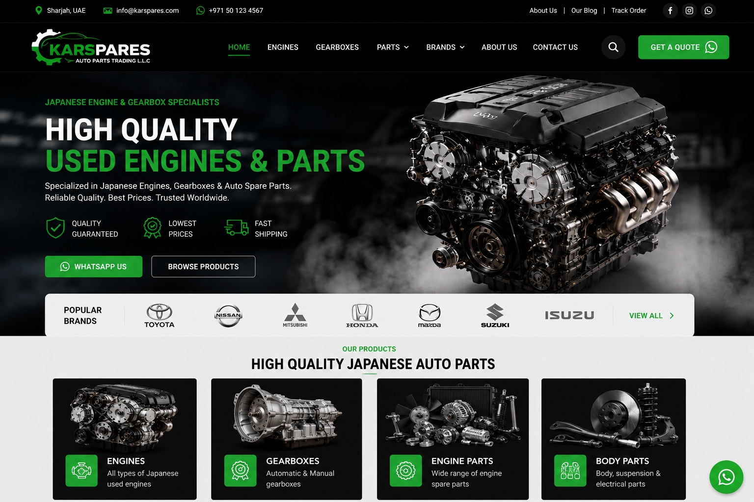 Karspares homepage